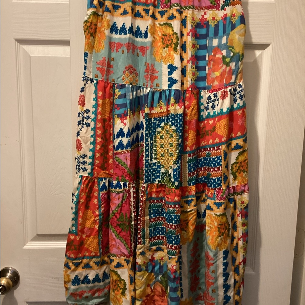 Christian Siriano Vibrant Patchwork Maxi Skirt